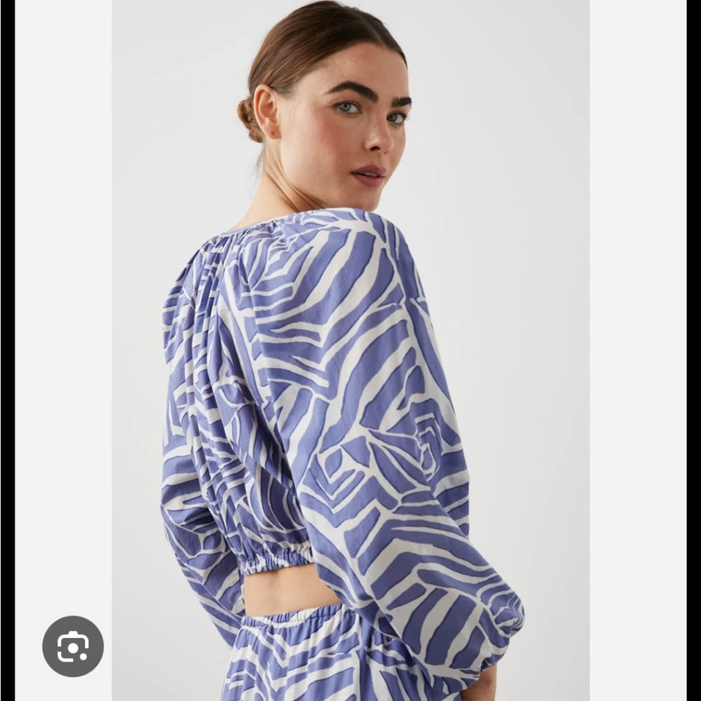 Rails Katia Top Island Waves Print Medium 100% Cotton Blouse